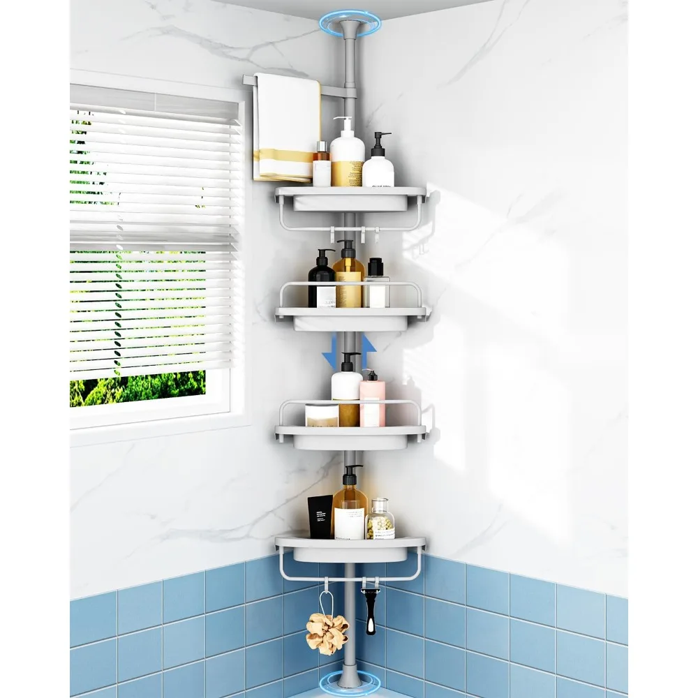 4 Tier Adjustable Corner Organizer Tension Pole Bathtub Storage Shelf
4 Tier Adjustable Corner Organizer Tension Pole Bathtub Storage Shelf