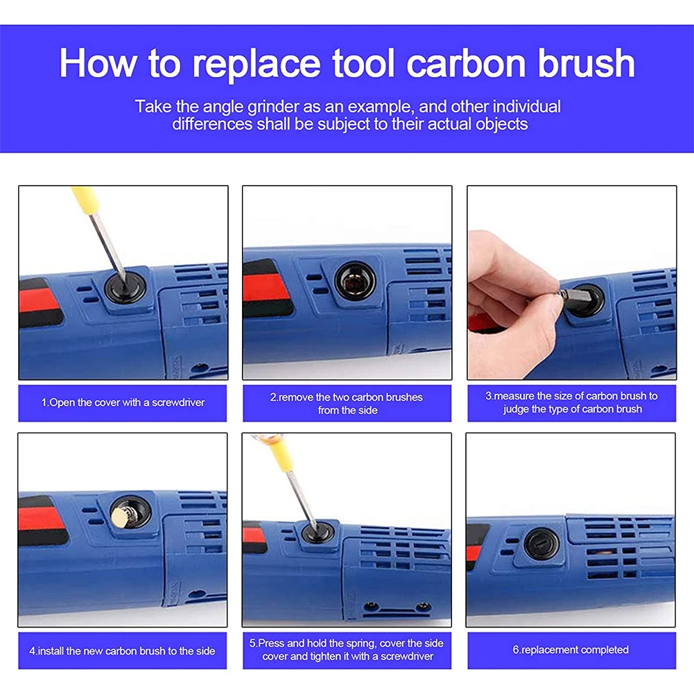 10pcs Carbon Motor Brushes Replacement Set for Electric Power Tools Fit Circular Saws Drills Fan Motors and Vacuum Cleaners
10pcs Carbon Motor Brushes Replacement Set for Electric Power Tools Fit Circular Saws Drills Fan Motors and Vacuum Cleaners