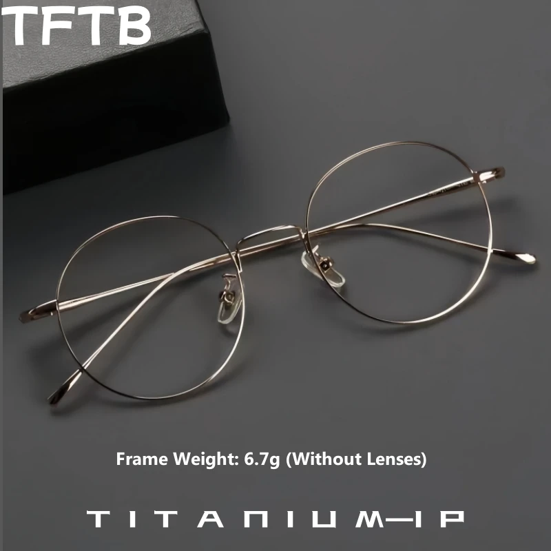 TFTB новые сверхлегкие мужские и женские очки из титанового сплава 6,7 г, круглая трендовая оптическая оправа для очков по рецепту в стиле ретро, 141 мм
TFTB новые сверхлегкие мужские и женские очки из титанового сплава 6,7 г, круглая трендовая оптическая оправа для очков по рецепту в стиле ретро, 141 мм