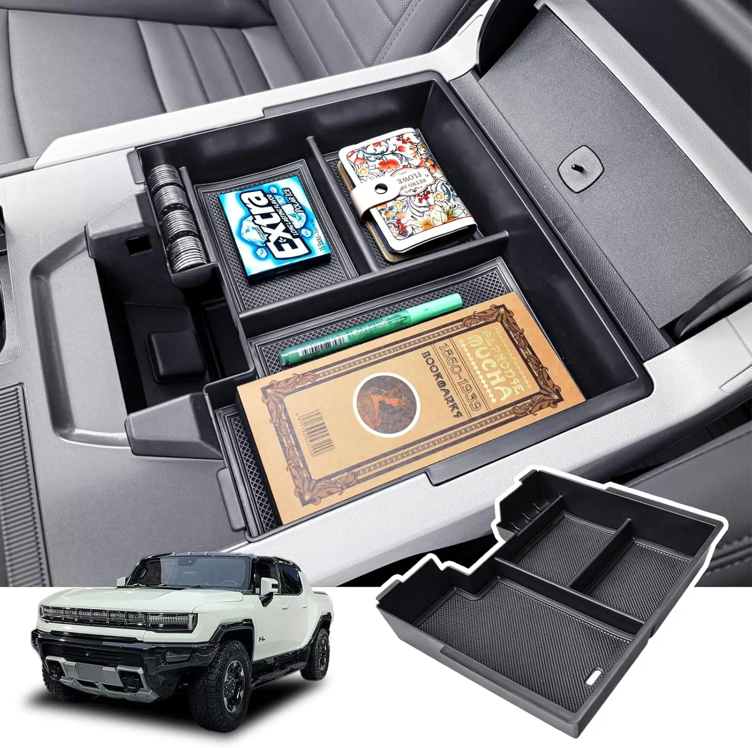 RUNROAD Center Console Organizer Tray for 2025 2024 2023 2022 GMC Hummer EV Accessories Armrest Tray Car Secondary Storage Box
RUNROAD Center Console Organizer Tray for 2025 2024 2023 2022 GMC Hummer EV Accessories Armrest Tray Car Secondary Storage Box