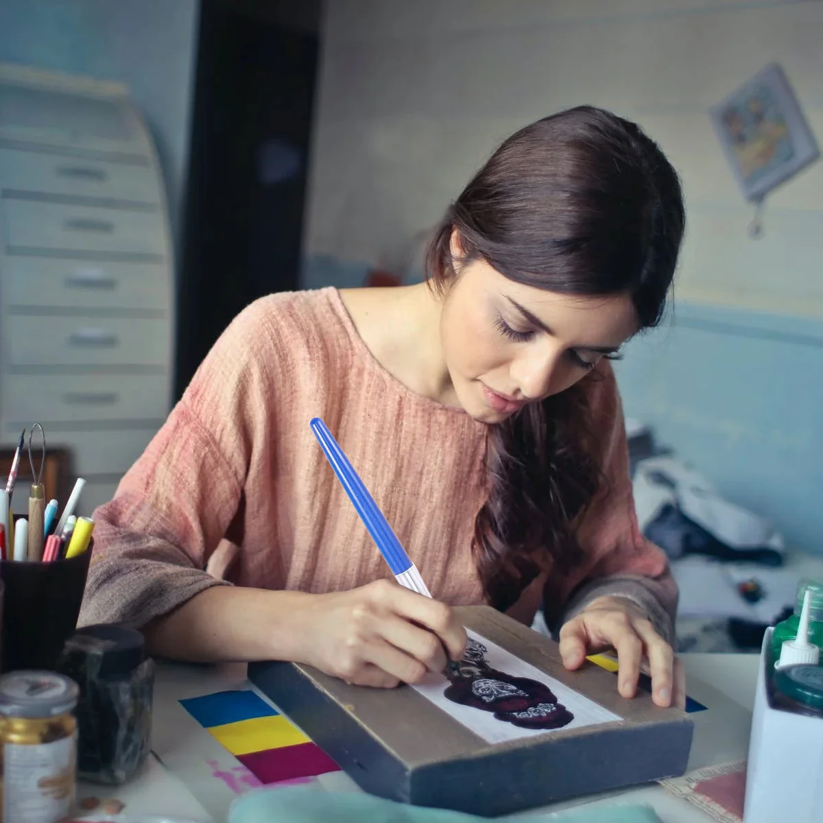 8pcs Bristle Paint Brush Set For Acrylic Watercolor Oil Painting Kit Beginners Artists Flat Round Tips Travel Lightweight
8pcs Bristle Paint Brush Set For Acrylic Watercolor Oil Painting Kit Beginners Artists Flat Round Tips Travel Lightweight