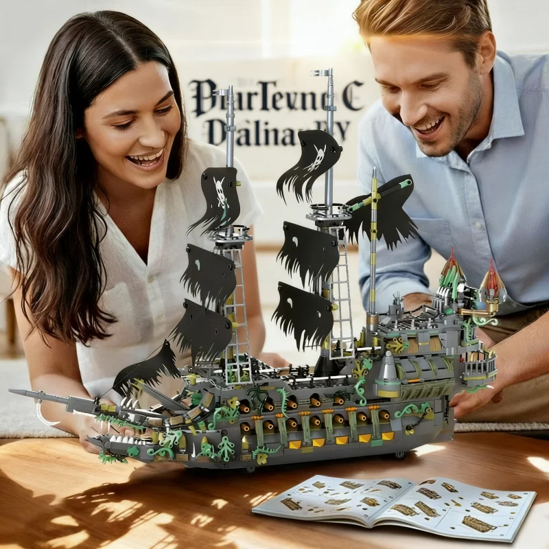 Ghost Pirate Ship Building Kit, Large Phantom Ship Model with Tattered Sails, Cannons, and Treasure Room, Educational Constructi
Ghost Pirate Ship Building Kit, Large Phantom Ship Model with Tattered Sails, Cannons, and Treasure Room, Educational Constructi