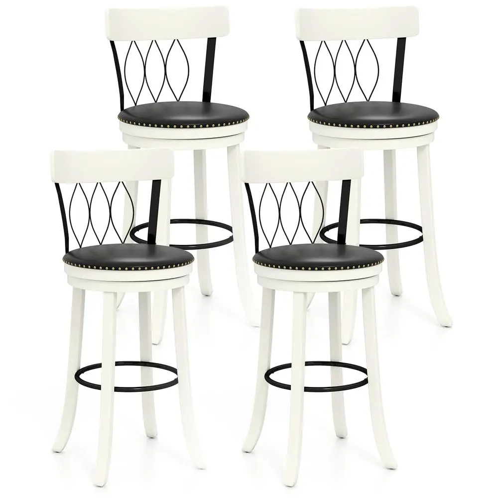 Bar Stools Set of 4, 30 Seat Height Swivel Barstools with Ergonomic Backrest, Soft Cushion amp Footrest, Rubber Wood Bar Height
Bar Stools Set of 4, 30 Seat Height Swivel Barstools with Ergonomic Backrest, Soft Cushion amp Footrest, Rubber Wood Bar Height