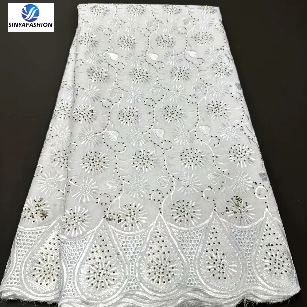Sinya White African Dry Lace Fabric High Quality Swiss Voile Lace Fabric 5 Yards Embroidery Cotton Stones Dress Lace Women
Sinya White African Dry Lace Fabric High Quality Swiss Voile Lace Fabric 5 Yards Embroidery Cotton Stones Dress Lace Women