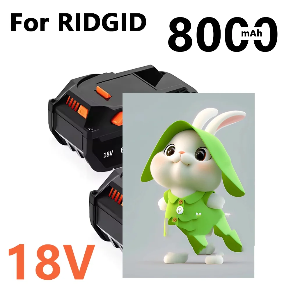 For RIDGID R840083 R840085 R840086 R840087 Series AEG Series 18V 8000mAH Rechargeable Power Tool Battery
