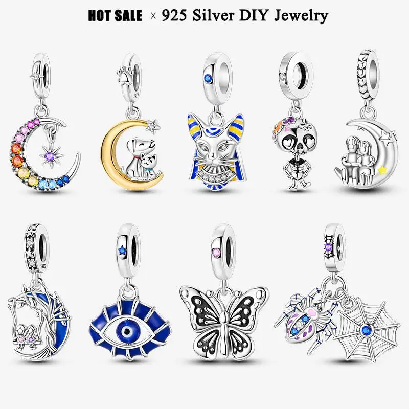925 Silver Charm Beaded moon shape animal pendant Fit Pandora Original Charm Bracelet Diy Prata Women's Jewelry New Hot
925 Silver Charm Beaded moon shape animal pendant Fit Pandora Original Charm Bracelet Diy Prata Women's Jewelry New Hot
