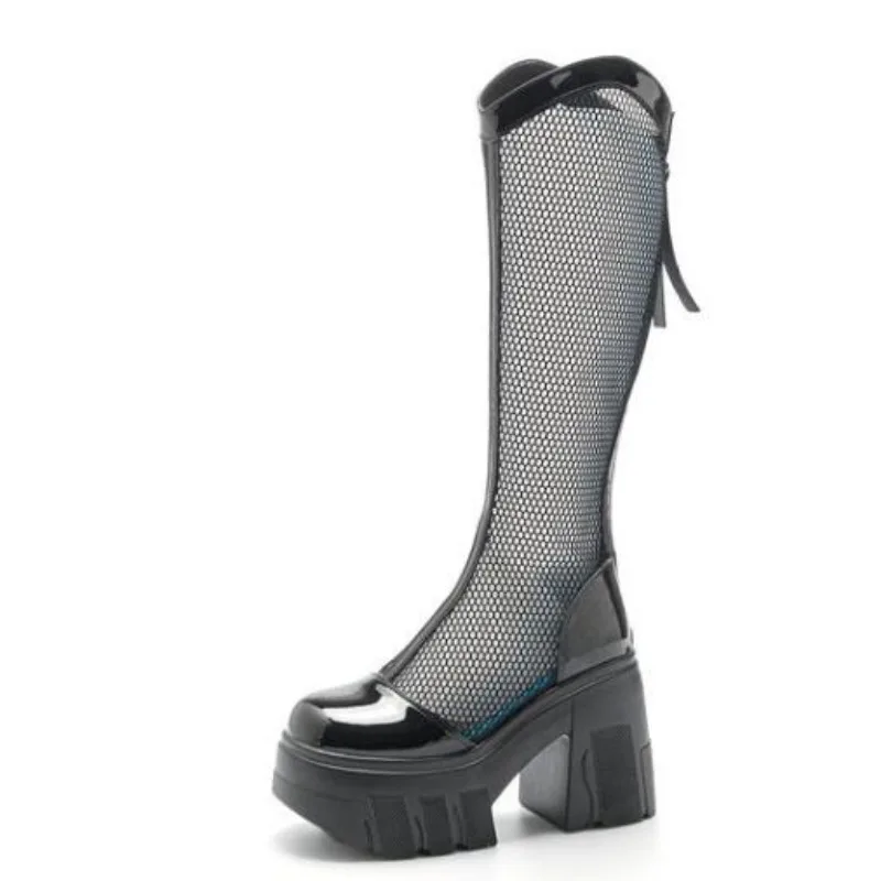 11cm Air Mesh Sandals Women Knee High Boots Thick Heels Lace ZIP Summer Genuine Leather Hollow Platform Wedge Breathable Shoes
11cm Air Mesh Sandals Women Knee High Boots Thick Heels Lace ZIP Summer Genuine Leather Hollow Platform Wedge Breathable Shoes