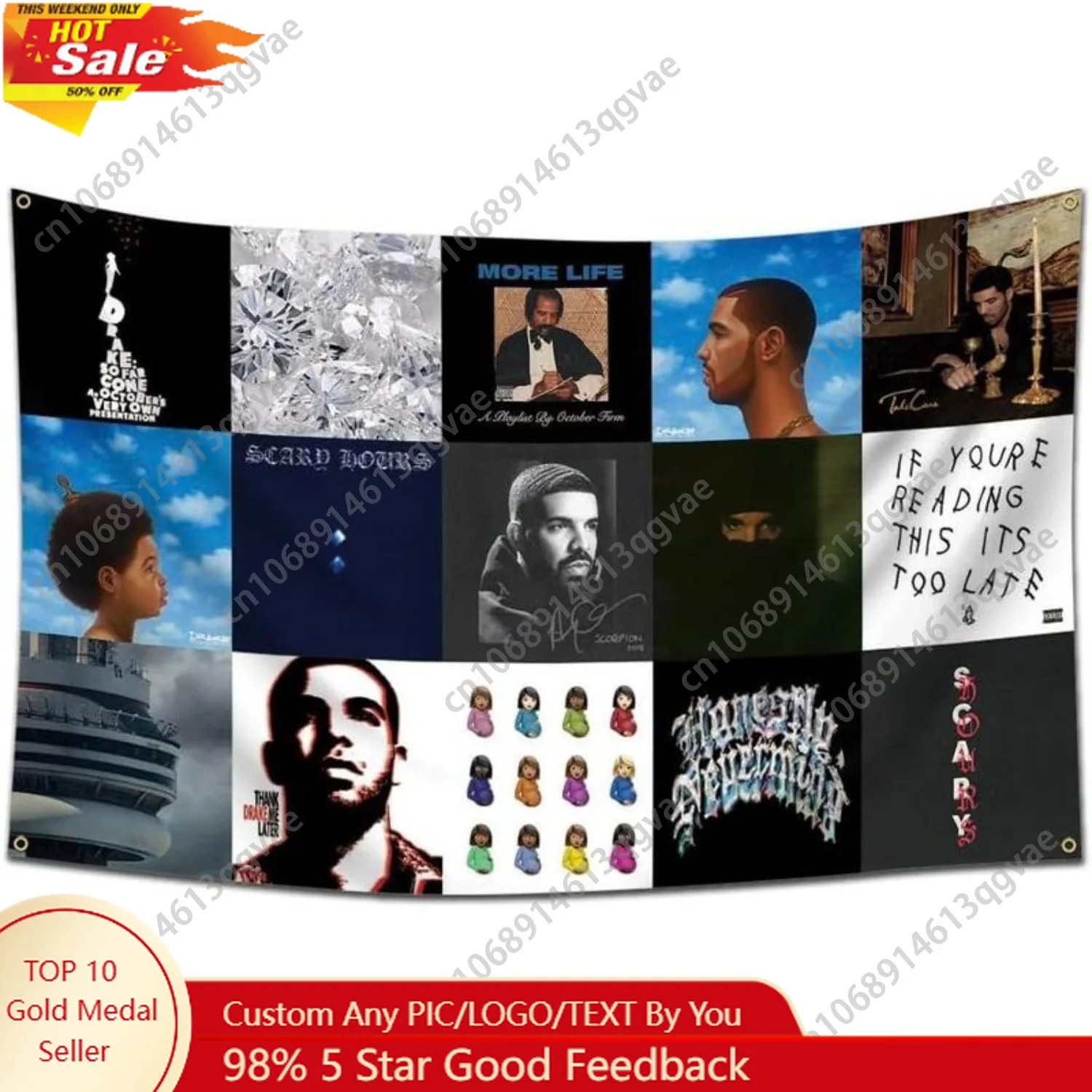 Drake Album Cover Flag Tapestry for Living Room Bedroom Dorm Wall Art Decor Decoration Colorful Custom Decoration
Drake Album Cover Flag Tapestry for Living Room Bedroom Dorm Wall Art Decor Decoration Colorful Custom Decoration