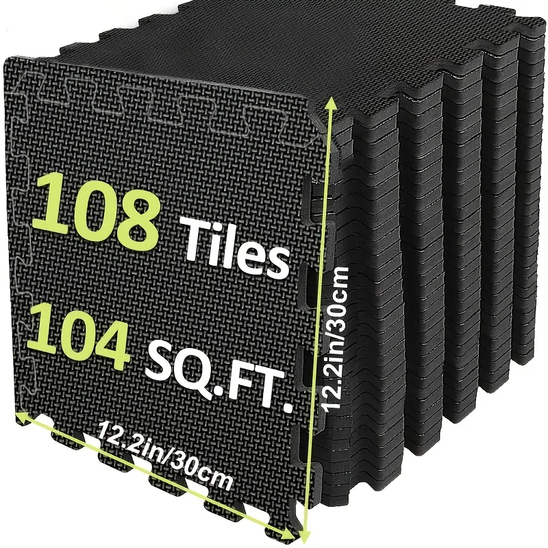 Interlocking Floor Mats, 12.2" X 12.2" Play Workout Mat, Puzzle Exercise Mat With108 EVA Foam Floor Tiles, Gym Flooring for Home Gym, Gym Floor Mat for Workout Equipment
Interlocking Floor Mats, 12.2" X 12.2" Play Workout Mat, Puzzle Exercise Mat With108 EVA Foam Floor Tiles, Gym Flooring for Home Gym, Gym Floor Mat for Workout Equipment