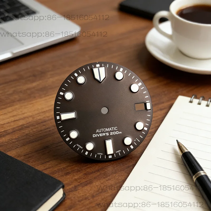 28.5mm Brown Diver Dial Swiss C3 Green Lume 200m Fit 6R35 Movement
28.5mm Brown Diver Dial Swiss C3 Green Lume 200m Fit 6R35 Movement