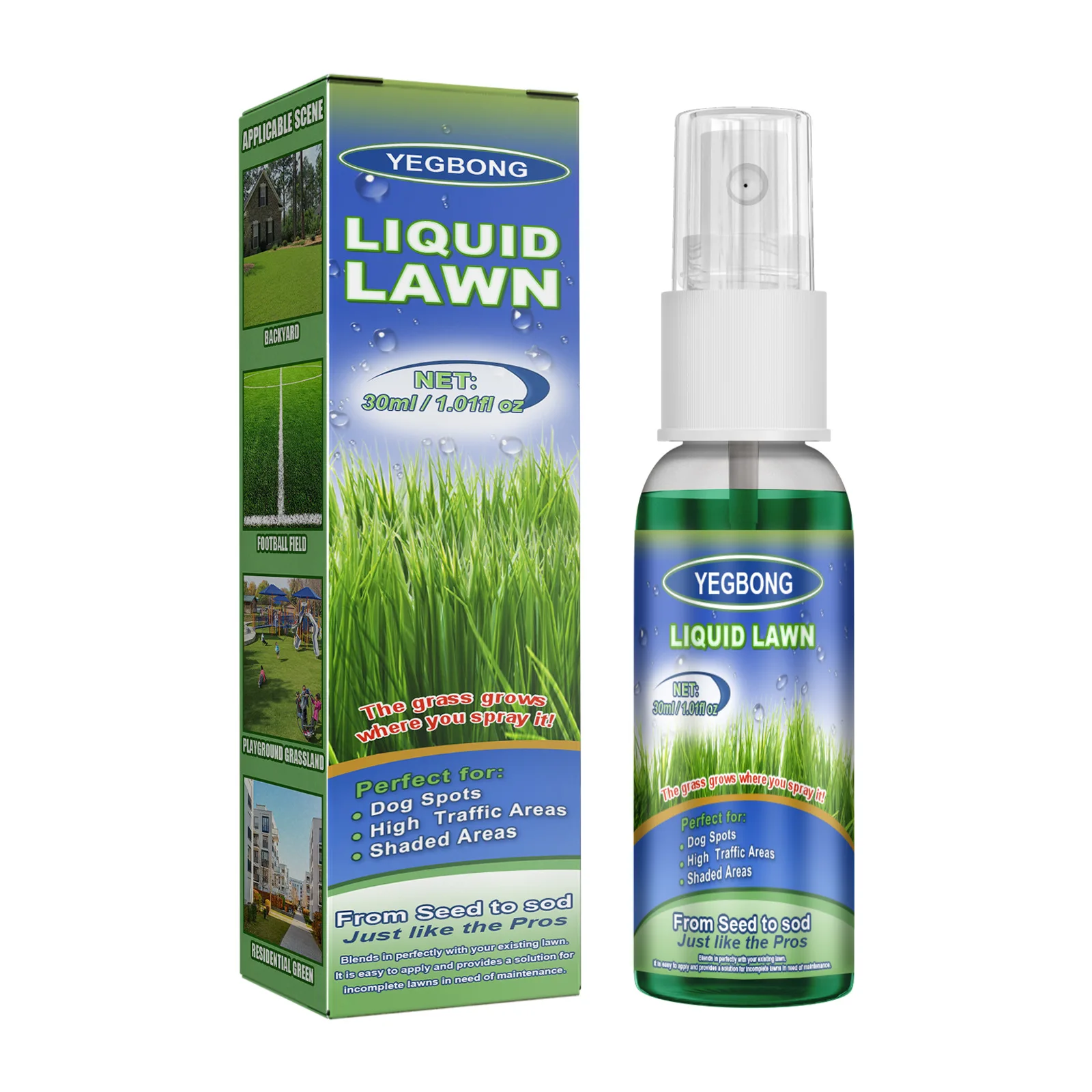 Green Lawn Spray, Backyard Outdoor Playground Football Field Grass Growth Concentrated Nutrient Solution Spray
Green Lawn Spray, Backyard Outdoor Playground Football Field Grass Growth Concentrated Nutrient Solution Spray