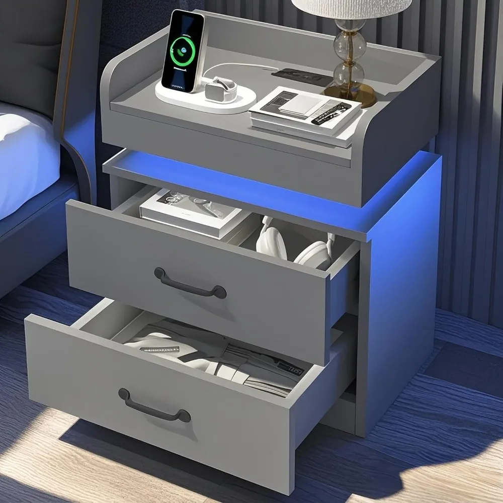 Nightstand with Charging Station, Night Stand with LED Lights, Modern Led End Table Nightstand for Bedroom, Night Stand
Nightstand with Charging Station, Night Stand with LED Lights, Modern Led End Table Nightstand for Bedroom, Night Stand