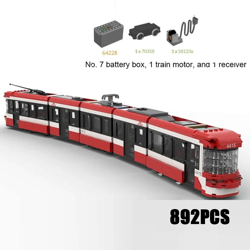 MOC Building Blocks TTC Flexity Streetcar DIY Assemble Bricks City Trains Model Transportation Collection Xmas Toys Gifts 892PCS
MOC Building Blocks TTC Flexity Streetcar DIY Assemble Bricks City Trains Model Transportation Collection Xmas Toys Gifts 892PCS