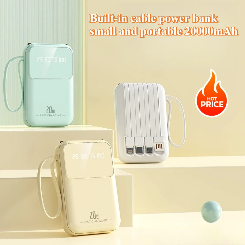 Power Bank with Built-in Cable Is Small and Portable with A Large Capacity of 20000mAh
Power Bank with Built-in Cable Is Small and Portable with A Large Capacity of 20000mAh