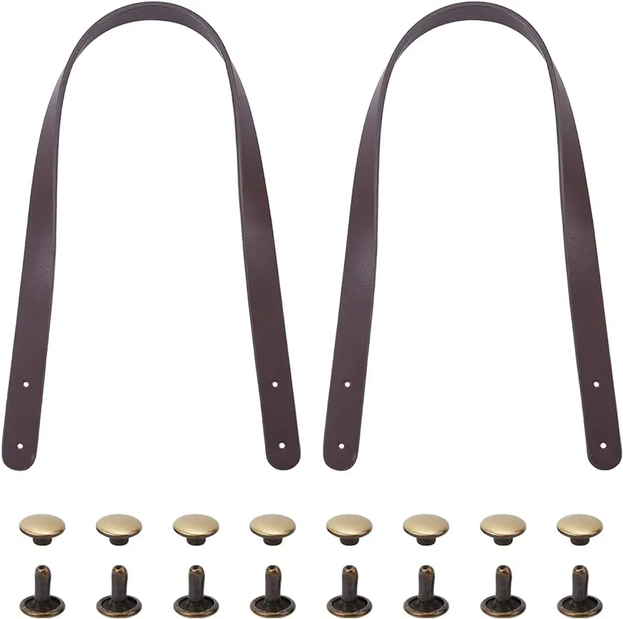2pc Leather Purse Handle Strap with Rivets 21.65In Short Leather Handbag Strap Replacement Handmade Sewing Tote Bag Handle Brown
2pc Leather Purse Handle Strap with Rivets 21.65In Short Leather Handbag Strap Replacement Handmade Sewing Tote Bag Handle Brown