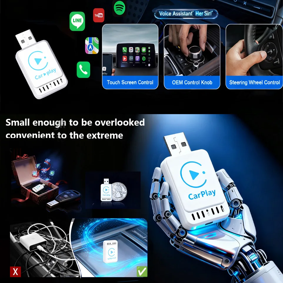 Адаптер Carplay для Android Auto: проводной в беспроводной, AI Smart Box
Адаптер Carplay для Android Auto: проводной в беспроводной, AI Smart Box