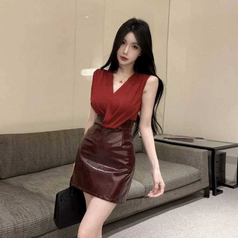 837Europe and America2026Cross-border foreign trade wholesale of high-end, elegant lady styleVCollar patchwork leather mini dres
837Europe and America2026Cross-border foreign trade wholesale of high-end, elegant lady styleVCollar patchwork leather mini dres