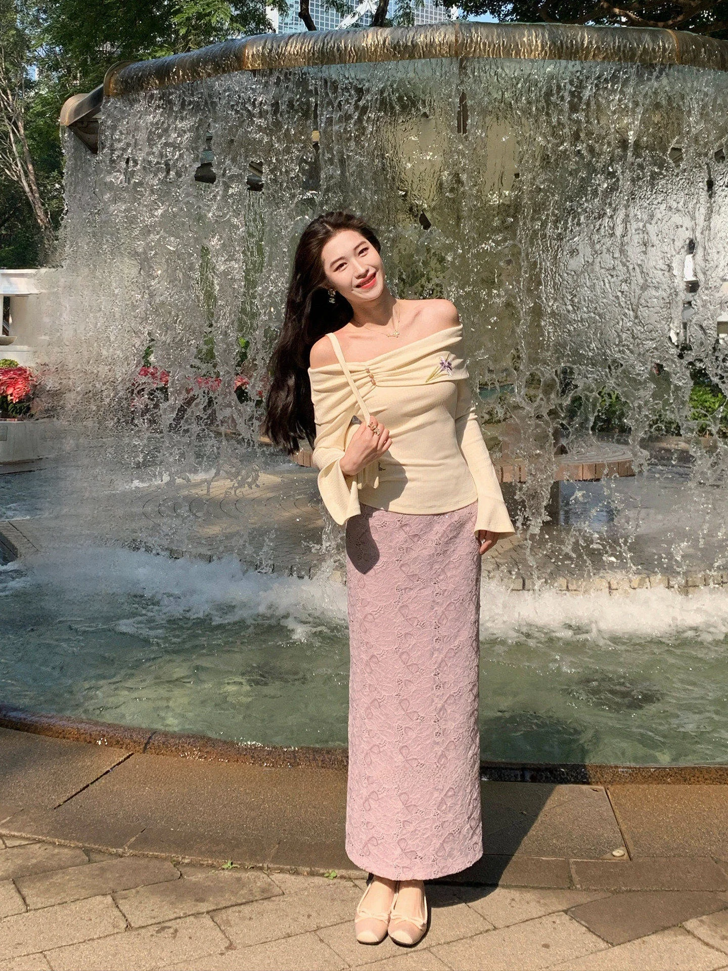 Lingan Zhihe Purple adow Pink Lace f-length Skirt Women's Early Spring Embroidered High-waist Straight Long Skirt
Lingan Zhihe Purple adow Pink Lace f-length Skirt Women's Early Spring Embroidered High-waist Straight Long Skirt