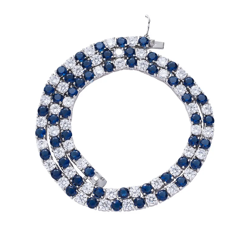 Hip Hop Bling Iced Out Tennis Chain Necklace 1 Row Blue White CZ Stone Link Chain Chokers Necklaces for Women Men Rapper Jewelry
Hip Hop Bling Iced Out Tennis Chain Necklace 1 Row Blue White CZ Stone Link Chain Chokers Necklaces for Women Men Rapper Jewelry