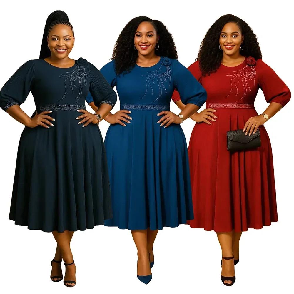 African Dresses for Women Elegant 2025 Dashiki Autumn Summer Midi Dress Ladies Traditional African Clothing S-2XL Ankara Dress
African Dresses for Women Elegant 2025 Dashiki Autumn Summer Midi Dress Ladies Traditional African Clothing S-2XL Ankara Dress