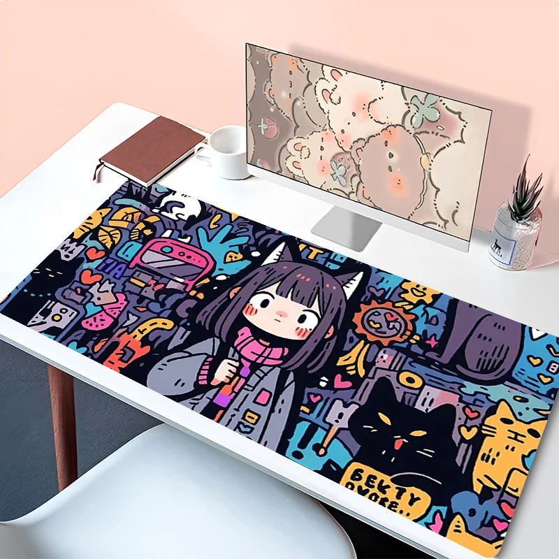 Mouse Pad Extended Mouse Mat Computer Anime Girl Keyboard Pad Pattern Design Cute Desk Mat with Non-Slip Base and Stitched Edge
Mouse Pad Extended Mouse Mat Computer Anime Girl Keyboard Pad Pattern Design Cute Desk Mat with Non-Slip Base and Stitched Edge