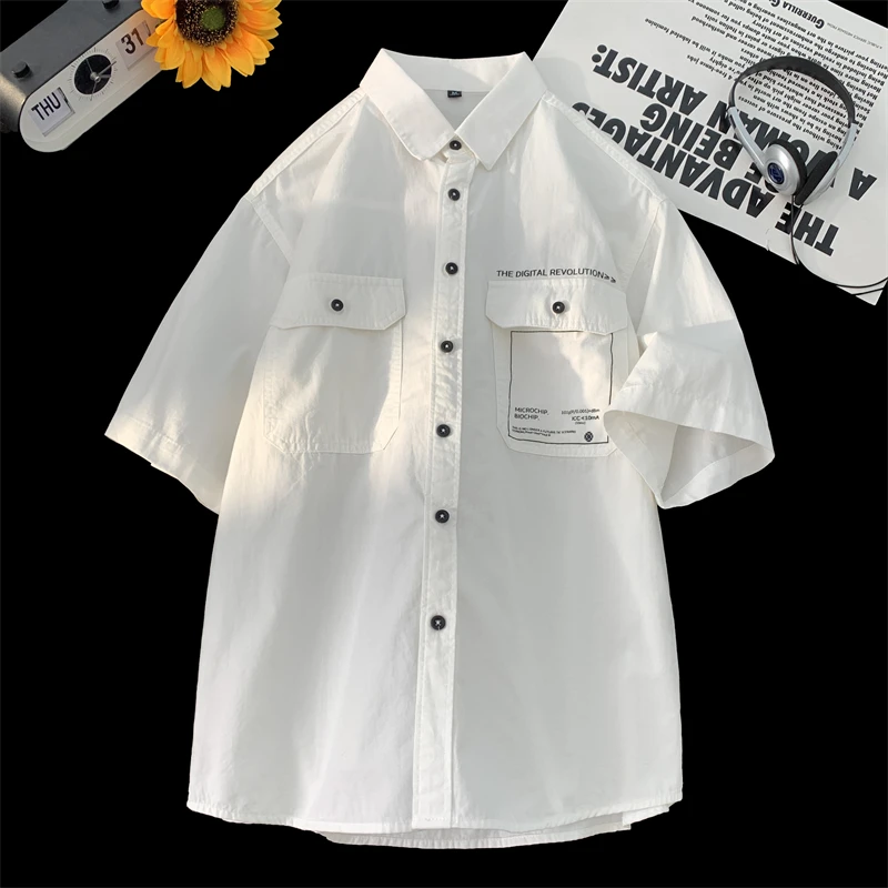 Basic Casual Shirt Solid Color Short Sleeve Shirt Thin Men's Polo Shirt Single-breasted Unisex Top
Basic Casual Shirt Solid Color Short Sleeve Shirt Thin Men's Polo Shirt Single-breasted Unisex Top