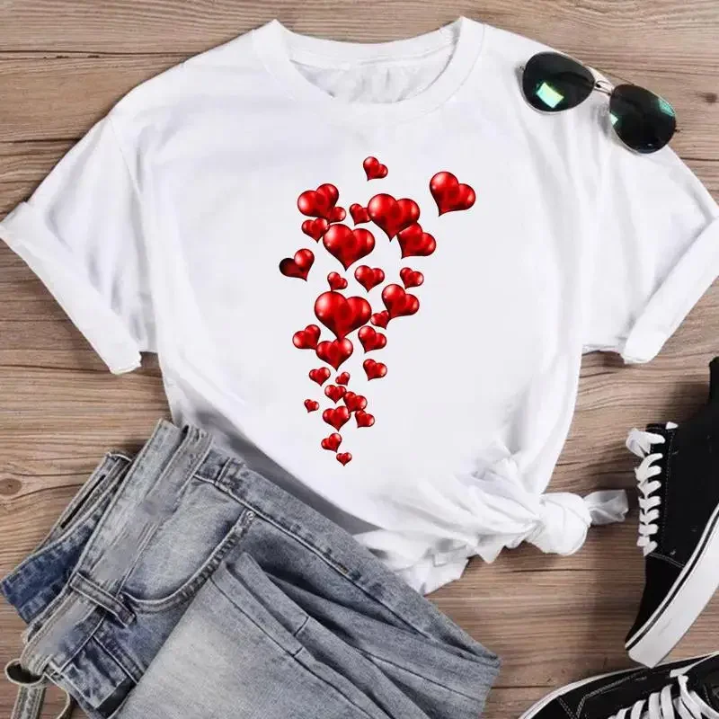 Женская футболка с принтом Love Valentine Sweet Trend, модная футболка с короткими рукавами и графическим принтом, летняя рубашка, футболки, женская футболка
Женская футболка с принтом Love Valentine Sweet Trend, модная футболка с короткими рукавами и графическим принтом, летняя рубашка, футболки, женская футболка