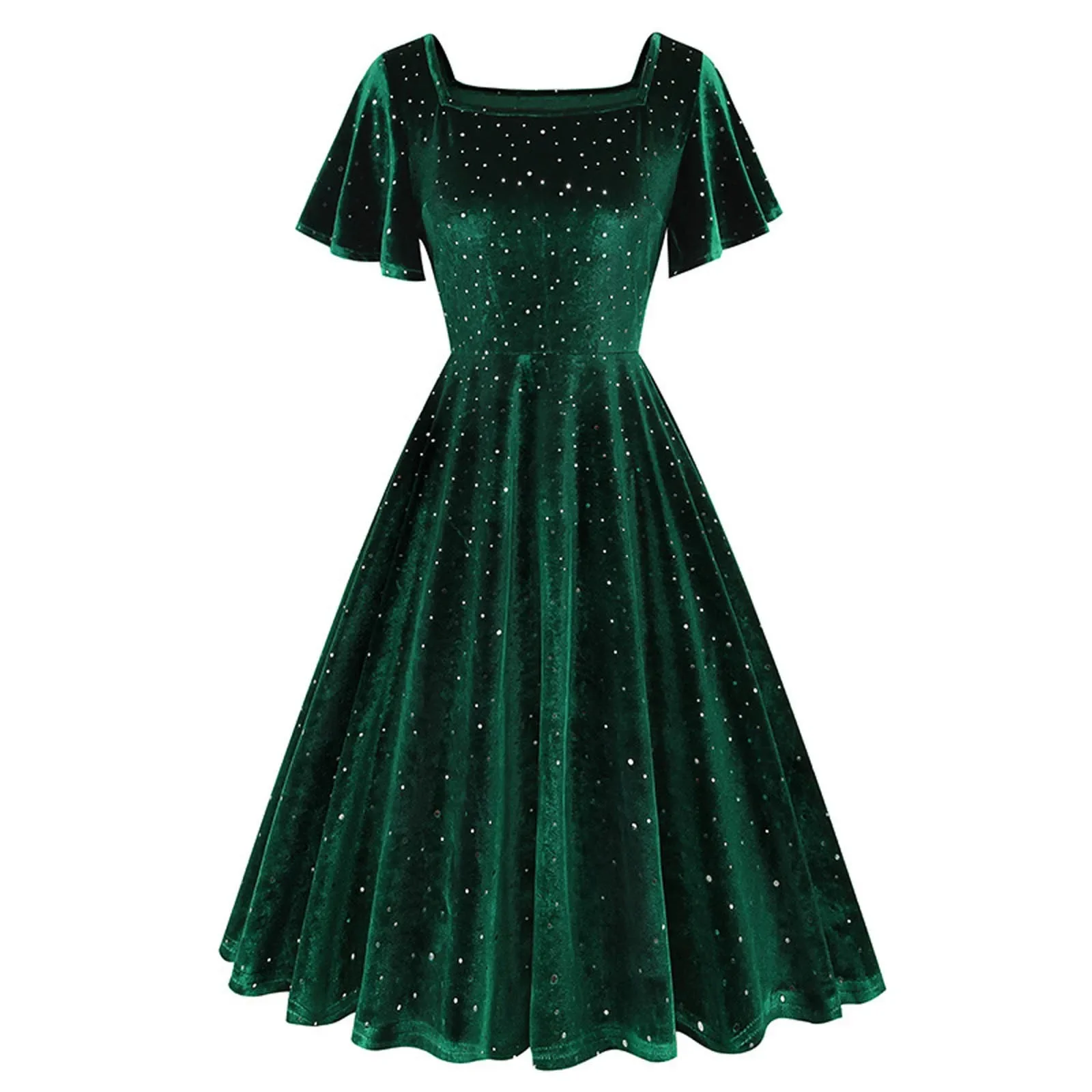 Vintage Dress Women Summer Elegant Solid Color Short Sleeve Square Collar A-Line Midi Party Sundress 50s 60s Vestidos Plus Size
Vintage Dress Women Summer Elegant Solid Color Short Sleeve Square Collar A-Line Midi Party Sundress 50s 60s Vestidos Plus Size