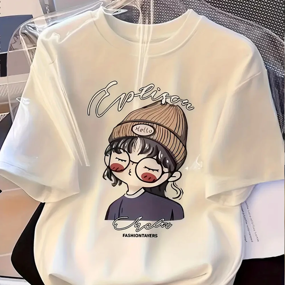 Лето 2025 г., свободная универсальная женская футболка с круглым вырезом, удобная повседневная футболка, молодежная модная популярная яркая повседневная футболка 
Лето 2025 г., свободная универсальная женская футболка с круглым вырезом, удобная повседневная футболка, молодежная модная популярная яркая повседневная футболка