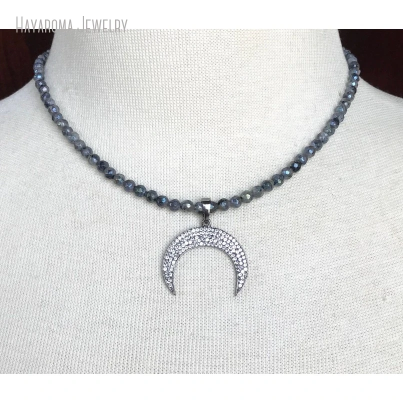 10Pcs Pave Gunmetal White Crystal Crescent Moon Horn Pendant Short Necklace Gunmetal Chain Choker
10Pcs Pave Gunmetal White Crystal Crescent Moon Horn Pendant Short Necklace Gunmetal Chain Choker