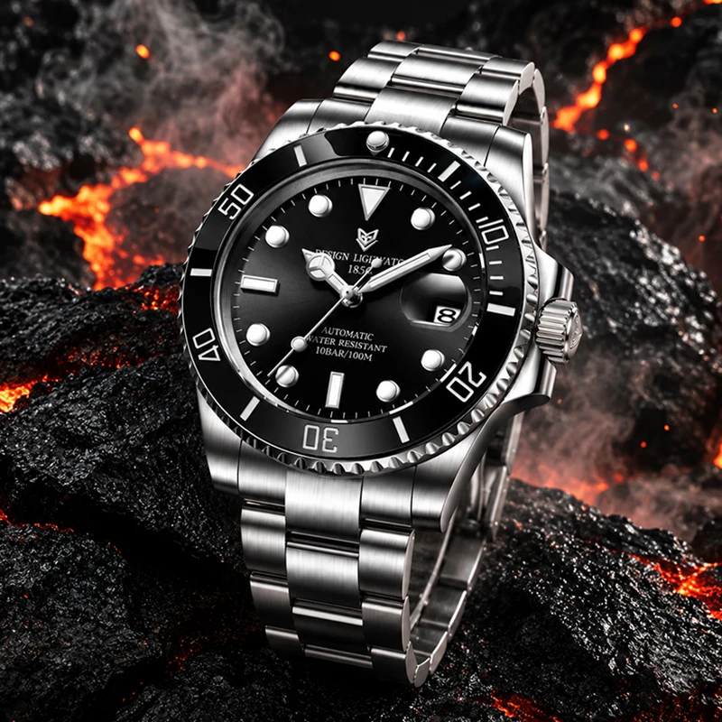 LIGE Men's Automatic Mechanical Watch Sapphire Stainless Steel Luxury Diver Watch Men 100M Waterproof Business Date Wristwatch
LIGE Men's Automatic Mechanical Watch Sapphire Stainless Steel Luxury Diver Watch Men 100M Waterproof Business Date Wristwatch