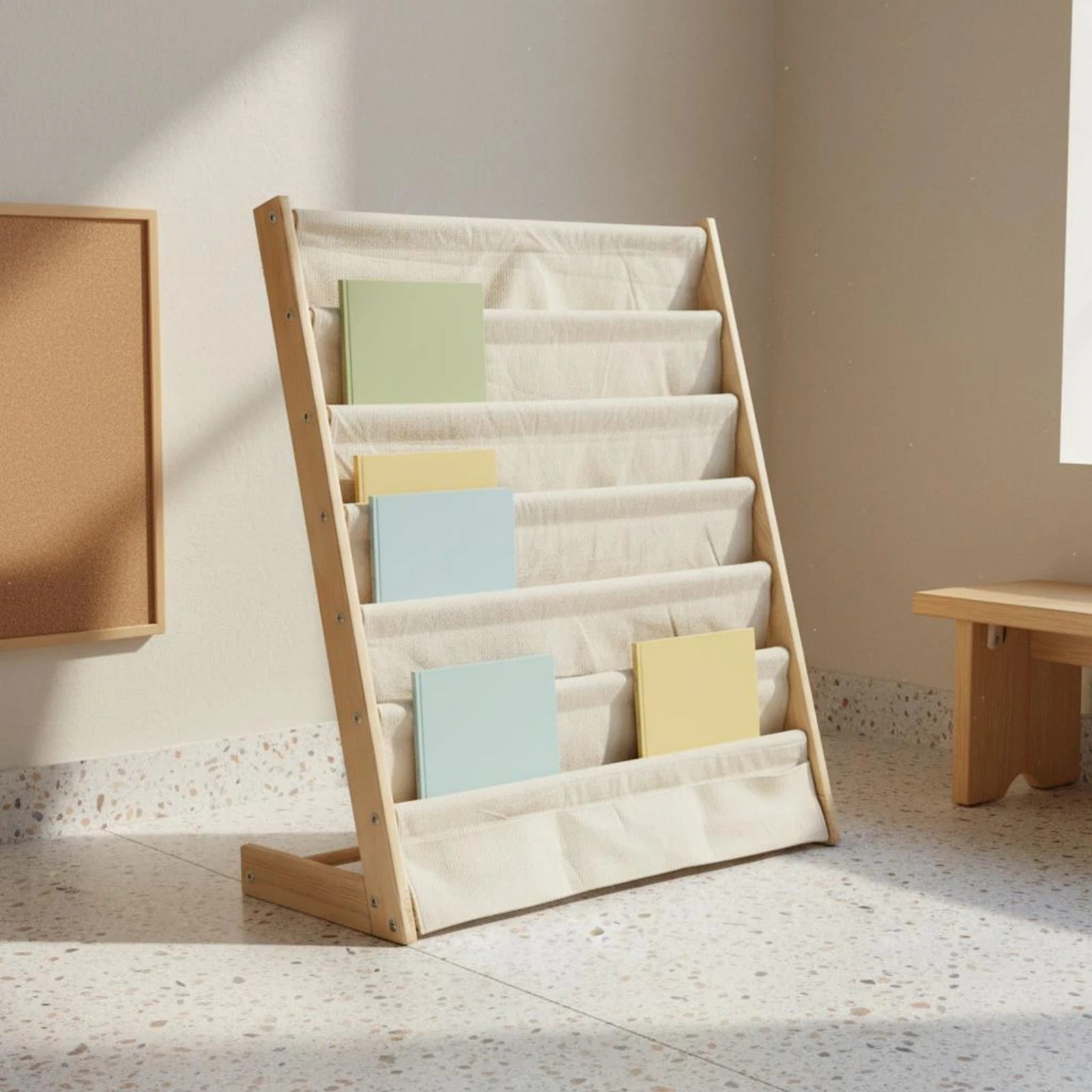 Picture Book Shelf Solid Wood Kids Bookshelf Children's Book Rack Space Saving Storage Furniture Rounded Edges for Preschoolers
Picture Book Shelf Solid Wood Kids Bookshelf Children's Book Rack Space Saving Storage Furniture Rounded Edges for Preschoolers