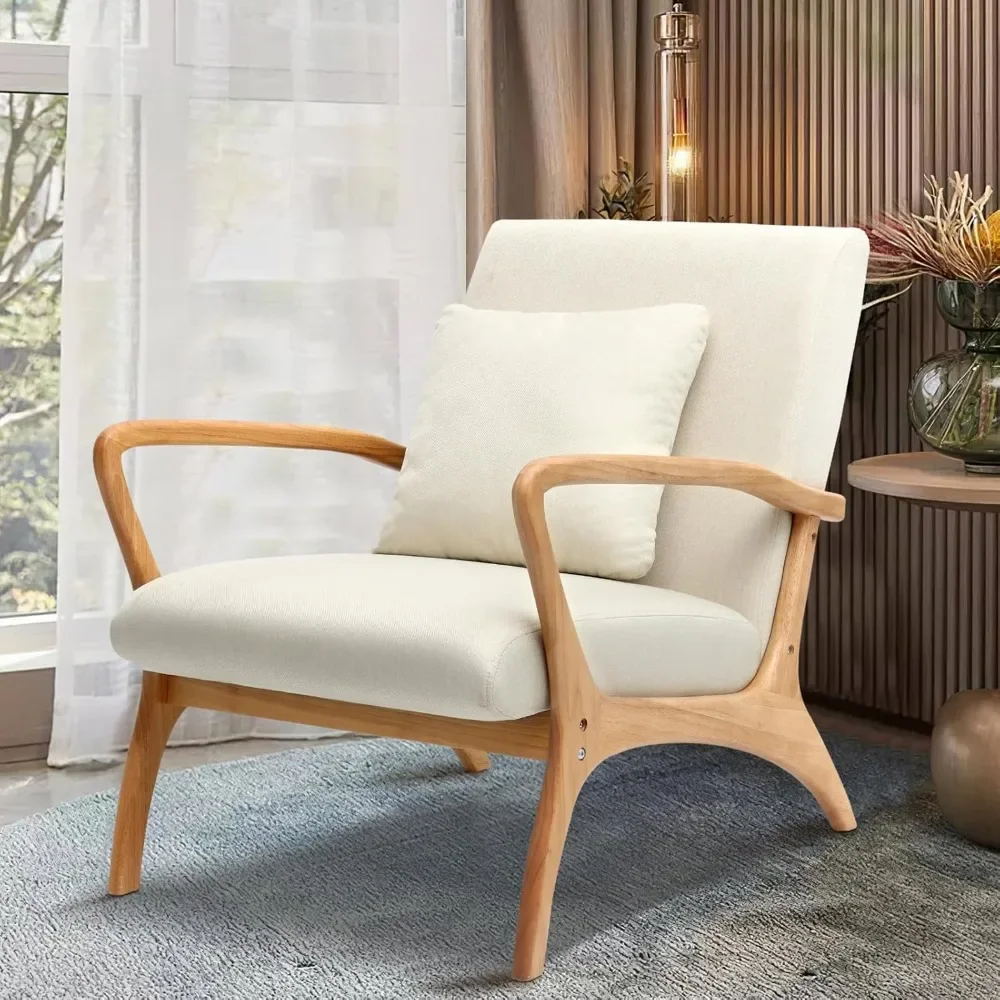 Mid-Century Modern Accent Chair with Cushion, 28.3'' Long Armrest Chairs Upholstered Linen Fabric Wood Frame Armchair
Mid-Century Modern Accent Chair with Cushion, 28.3'' Long Armrest Chairs Upholstered Linen Fabric Wood Frame Armchair