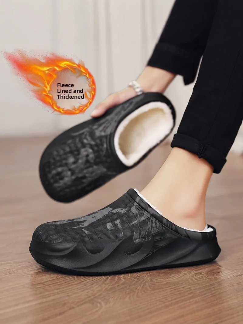 Men's Cotton Slippers Winter Fleece Lined Warm Indoor Home Anti-slip Slippers Teenagers Outdoor Waterproof Large Size Slippers
Men's Cotton Slippers Winter Fleece Lined Warm Indoor Home Anti-slip Slippers Teenagers Outdoor Waterproof Large Size Slippers