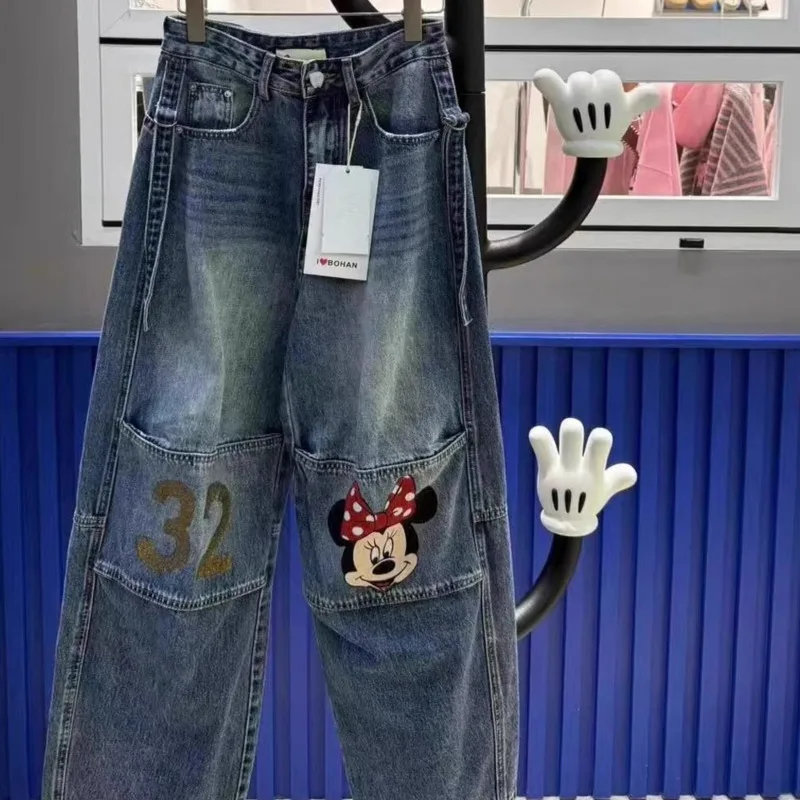 Disney Cartoon Mickey Print High Waist Straight Leg Jeans Korean Style Fashion Trend Jeans For Women Loose Casual Wide Leg Pants
Disney Cartoon Mickey Print High Waist Straight Leg Jeans Korean Style Fashion Trend Jeans For Women Loose Casual Wide Leg Pants