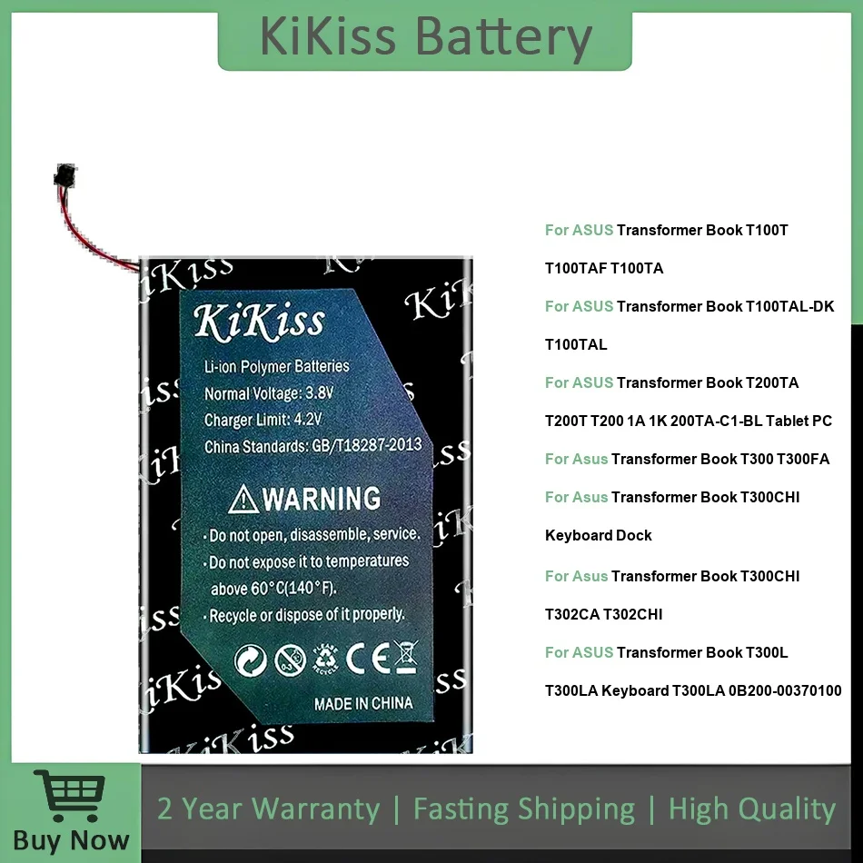 Battery For ASUS Transformer Book T100T T100TAL-DK T200TA T300 T300CHI Keyboard Dock T300L T302CA 1A 1K 200TA-C1-BL Tablet PC
Battery For ASUS Transformer Book T100T T100TAL-DK T200TA T300 T300CHI Keyboard Dock T300L T302CA 1A 1K 200TA-C1-BL Tablet PC