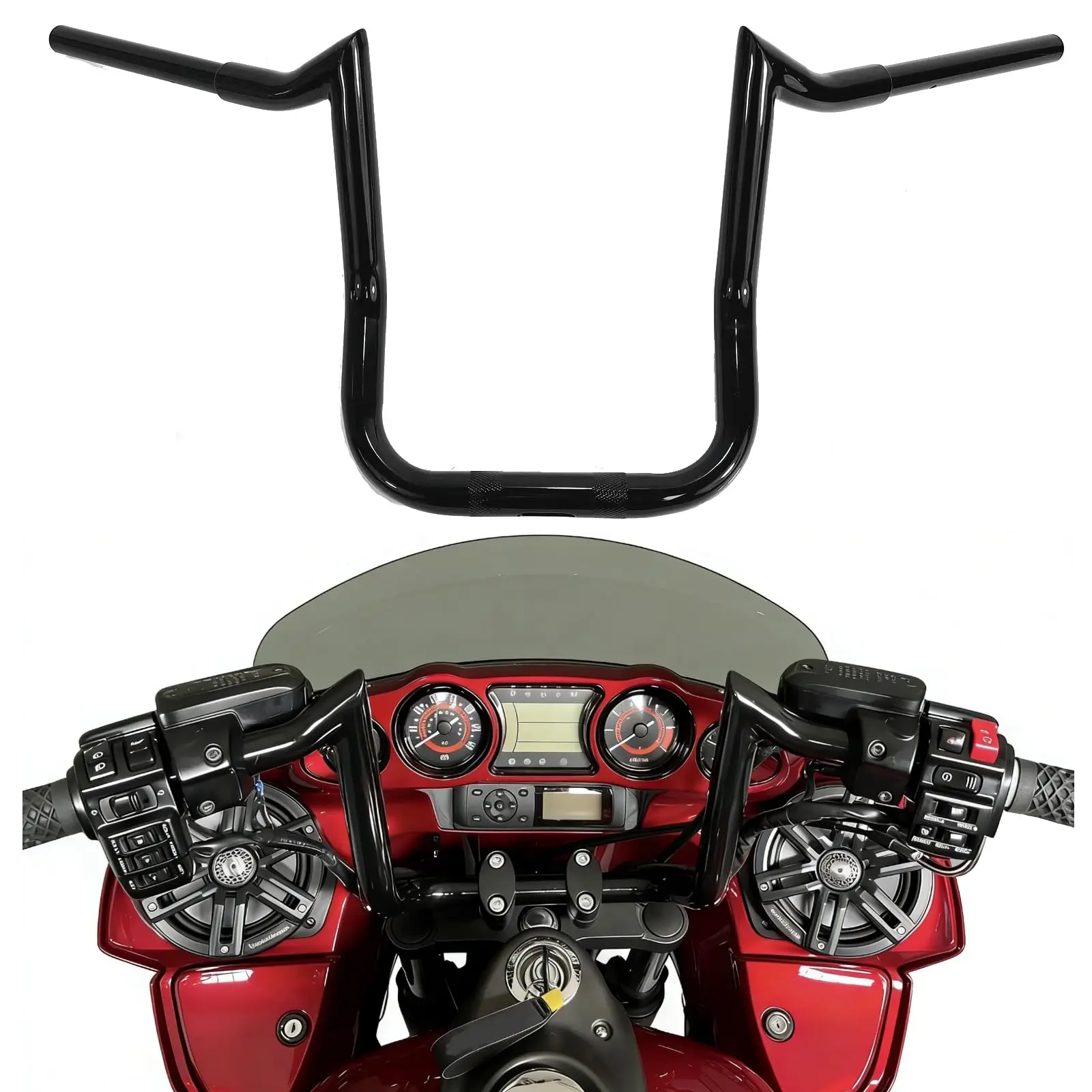 Motorcycles Accessories 12 inch Rise Ape Hanger Handlebar Monkey Bar Compatible for Kawasaki Vulcan 1700 Vaquero VN1700 Voyoger
Motorcycles Accessories 12 inch Rise Ape Hanger Handlebar Monkey Bar Compatible for Kawasaki Vulcan 1700 Vaquero VN1700 Voyoger