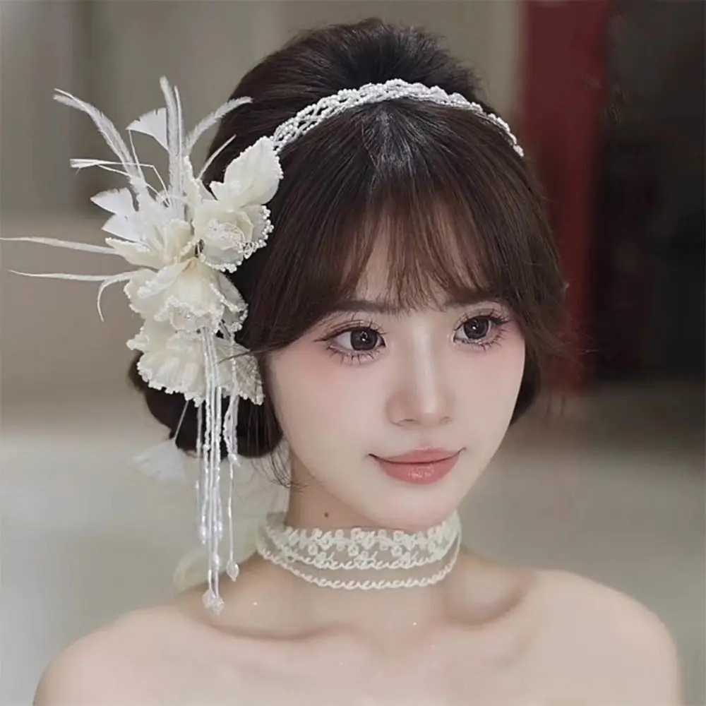 French Exquisite Bridal Headbands Feather Pearls Bride Headress Luxury Flower Wedding Headwear Wedding Accessories
French Exquisite Bridal Headbands Feather Pearls Bride Headress Luxury Flower Wedding Headwear Wedding Accessories
