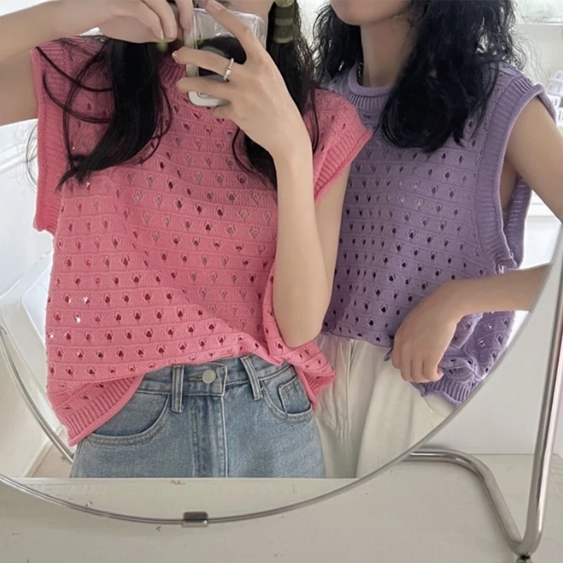 Женский вязаный крючком топ без рукавов, прозрачные ажурные вязаные майки, майка, блузка, летняя повседневная одежда в стиле бохо для девочек-подростков, пляжный отдых
Женский вязаный крючком топ без рукавов, прозрачные ажурные вязаные майки, майка, блузка, летняя повседневная одежда в стиле бохо для девочек-подростков, пляжный отдых
