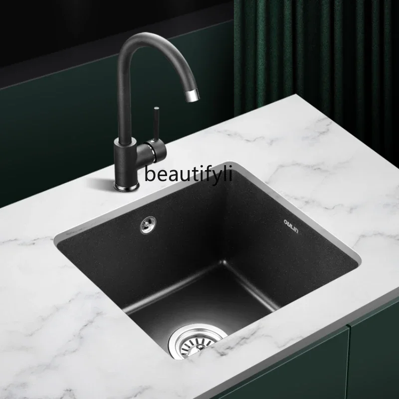 X188 Kitchen Quartz Sink Black Bar Single Sink Washing Basin Drop-in Sink Pool
X188 Kitchen Quartz Sink Black Bar Single Sink Washing Basin Drop-in Sink Pool