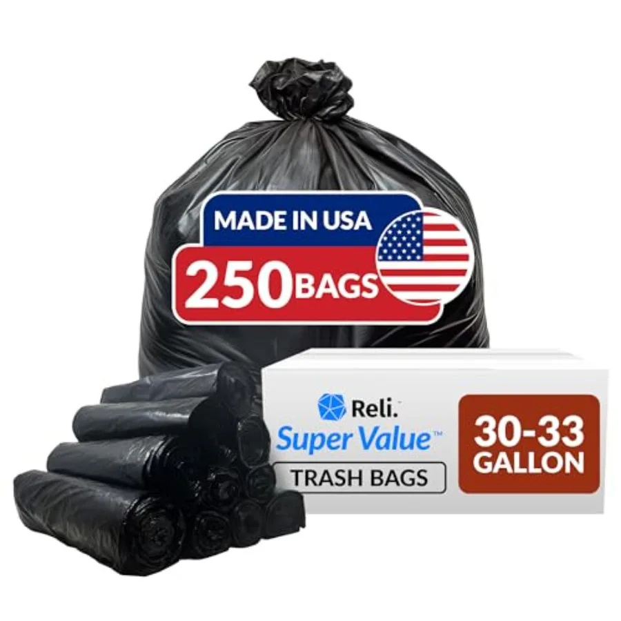 30-33 Gallon Trash Bags Heavy Duty Bulk Black Large Trash Bags 30+ 32 Gallon Made in USA
30-33 Gallon Trash Bags Heavy Duty Bulk Black Large Trash Bags 30+ 32 Gallon Made in USA