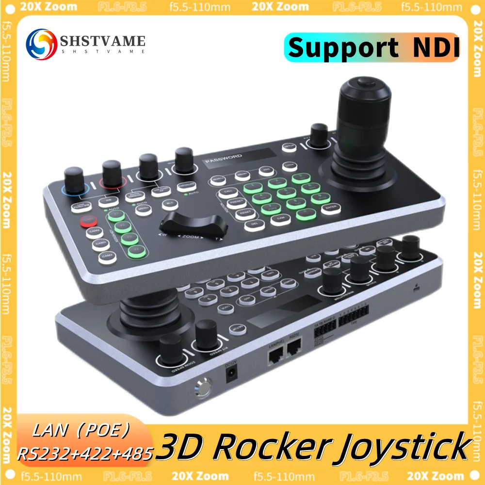 Контроллер камеры 4D Rocker NDI, светодиодный модуль, источник питания POE, 5 протоколов управления для нескольких сцен, джойстик управления KBD400N
Контроллер камеры 4D Rocker NDI, светодиодный модуль, источник питания POE, 5 протоколов управления для нескольких сцен, джойстик управления KBD400N