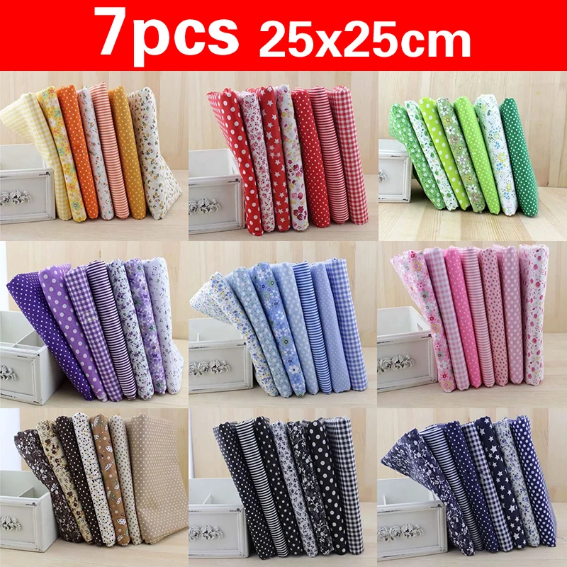 7pcs 25*25cm Square Crafts Cloth 100% Cotton Fabric Print Cloth Sewing Quilting for Patchwork Needlework DIY Handmade Material
7pcs 25*25cm Square Crafts Cloth 100% Cotton Fabric Print Cloth Sewing Quilting for Patchwork Needlework DIY Handmade Material
