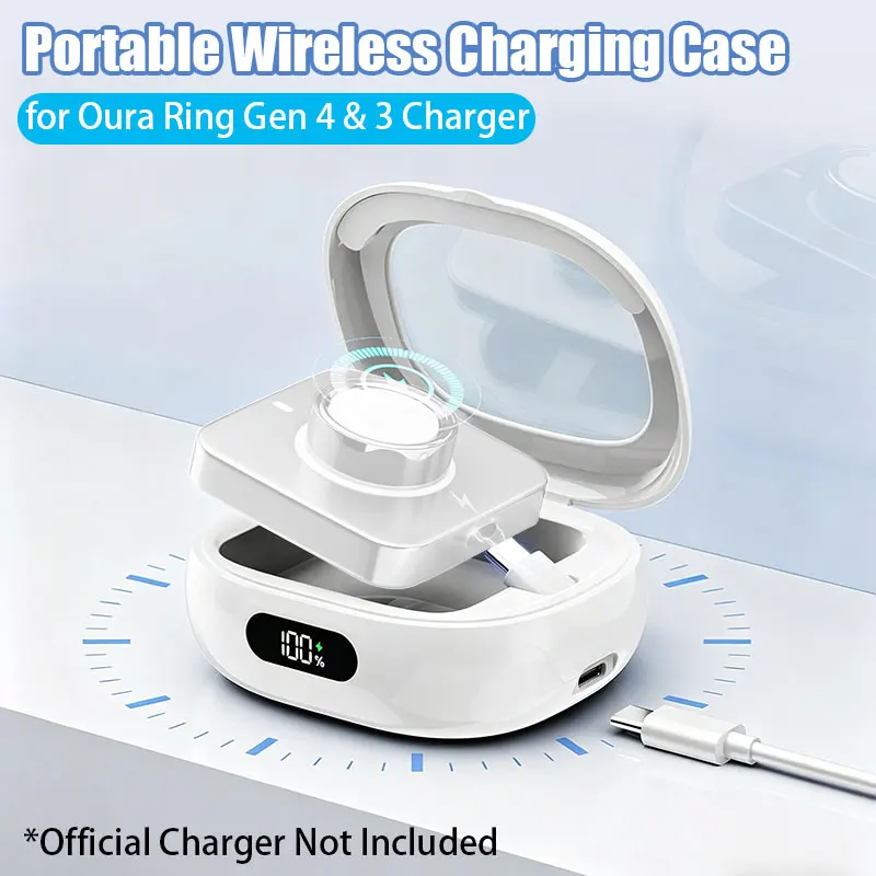 Wireless Charging Case For Oura Ring Gen4&3 Charger LED Power Display 2000mAh Portable Travel Charging, Only Charger Case
Wireless Charging Case For Oura Ring Gen4&3 Charger LED Power Display 2000mAh Portable Travel Charging, Only Charger Case
