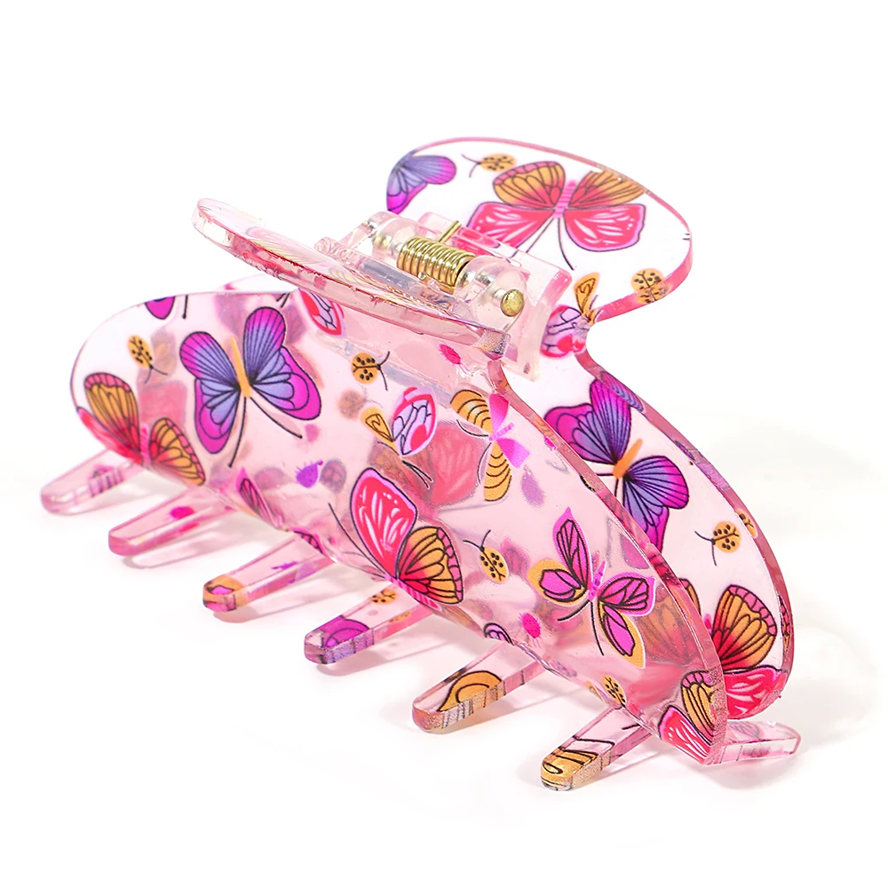 Sweet Colorful Butterfly Printed Geometric Hair Claw Clip For Women New Design Transparent Thick Hairpin Hair Accessories
Sweet Colorful Butterfly Printed Geometric Hair Claw Clip For Women New Design Transparent Thick Hairpin Hair Accessories