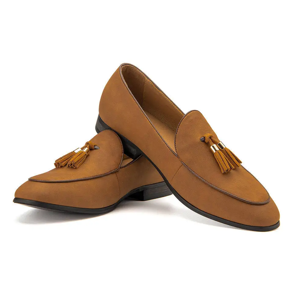Men's Tan Suede Tassel Loafers Slip-On Casual Business Dress Shoes with Tassel Detail for Office and Party
Men's Tan Suede Tassel Loafers Slip-On Casual Business Dress Shoes with Tassel Detail for Office and Party