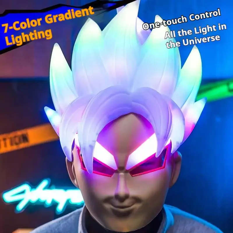 Dragon Ball Cos Son Goku Mask Super Saiyan Glowing Mask Colorful Lights Fog Effects Props Boyfriend Surprise Gift For Anime Love
Dragon Ball Cos Son Goku Mask Super Saiyan Glowing Mask Colorful Lights Fog Effects Props Boyfriend Surprise Gift For Anime Love