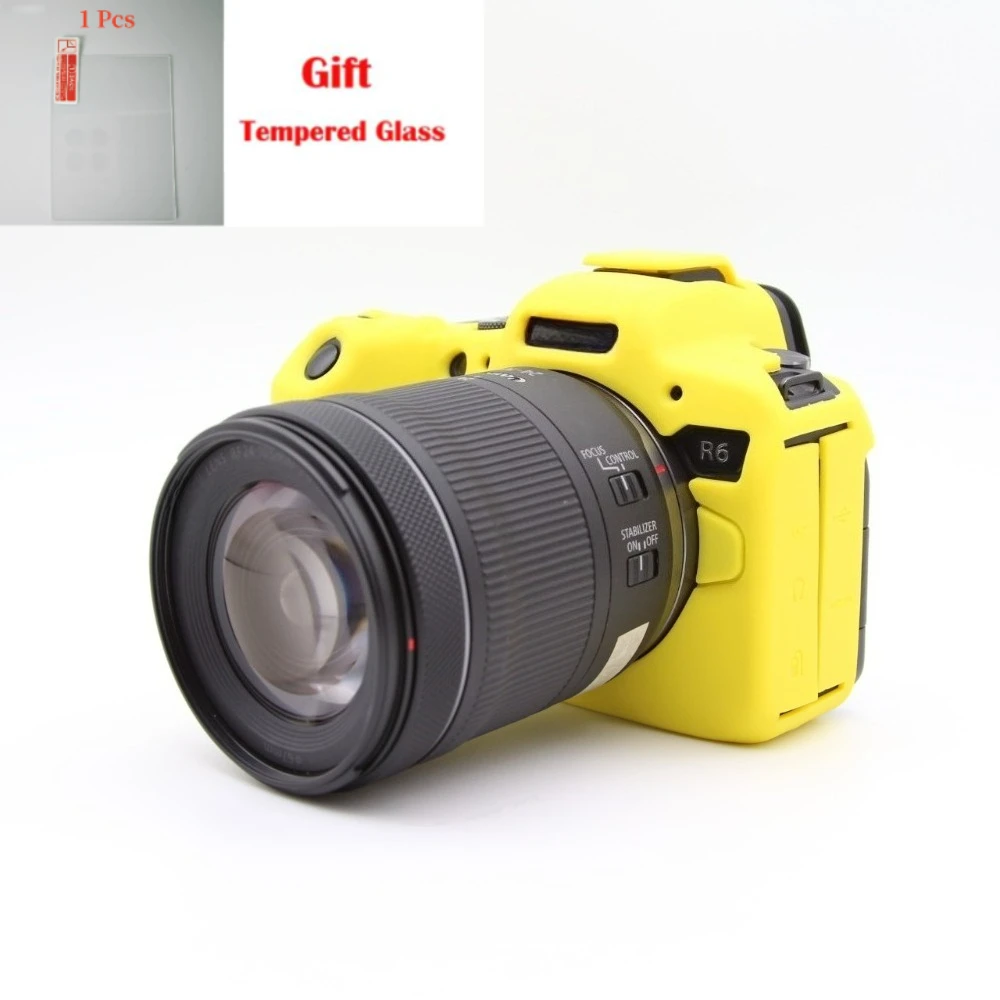 Micro-single digital camera protective case For Canon EOS-R6 R6II Silicone Case Cover + free tempered film
Micro-single digital camera protective case For Canon EOS-R6 R6II Silicone Case Cover + free tempered film