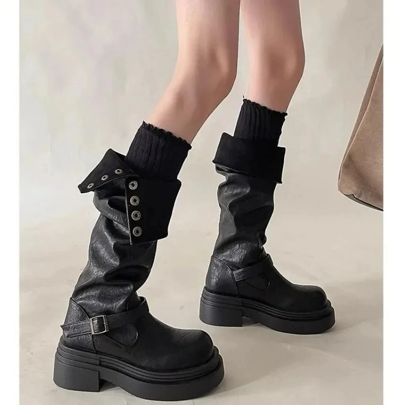 Women's Two-Way New Foldable Mid-Calf Boots - Belt Buckle Platform Fashion Boots, Minimalist Sweet-Cool Trendy Outfits
Women's Two-Way New Foldable Mid-Calf Boots - Belt Buckle Platform Fashion Boots, Minimalist Sweet-Cool Trendy Outfits