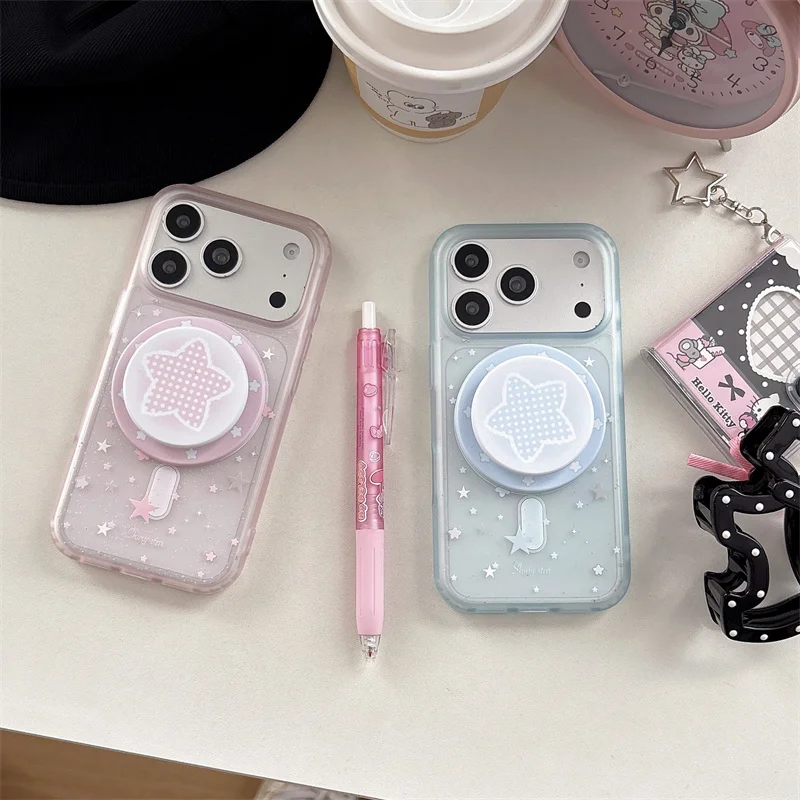 Cute Star For MagSafe Phone Case For iPhone 14 15 16 17 Pro Max INS Aesthetic Clear With Star Grip Stand Available Cover
Cute Star For MagSafe Phone Case For iPhone 14 15 16 17 Pro Max INS Aesthetic Clear With Star Grip Stand Available Cover